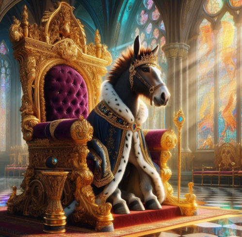 A literal jackass as king.